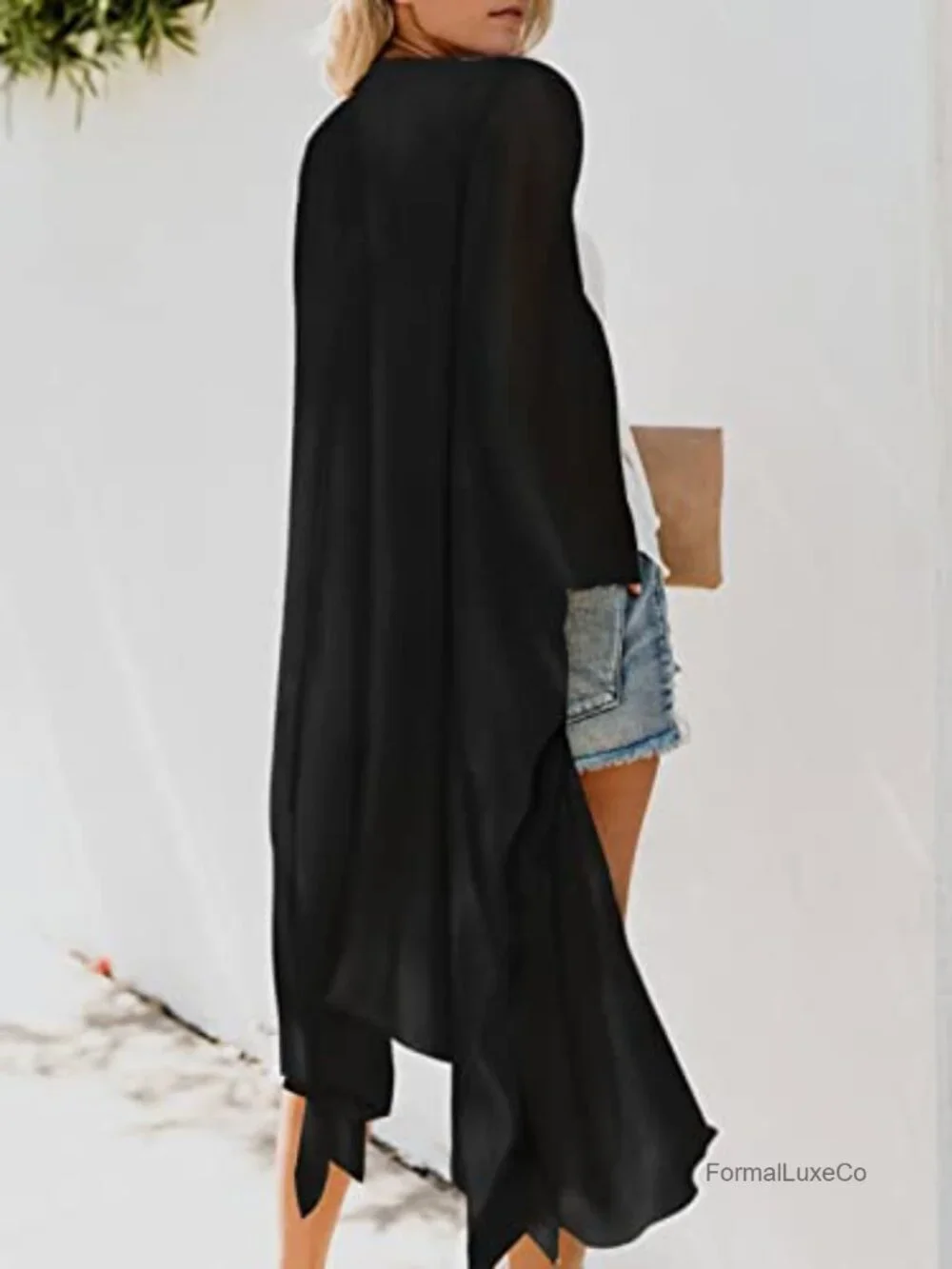 Long Flowy Kimono Cardigan Boho Chiffon Beach Cover Up